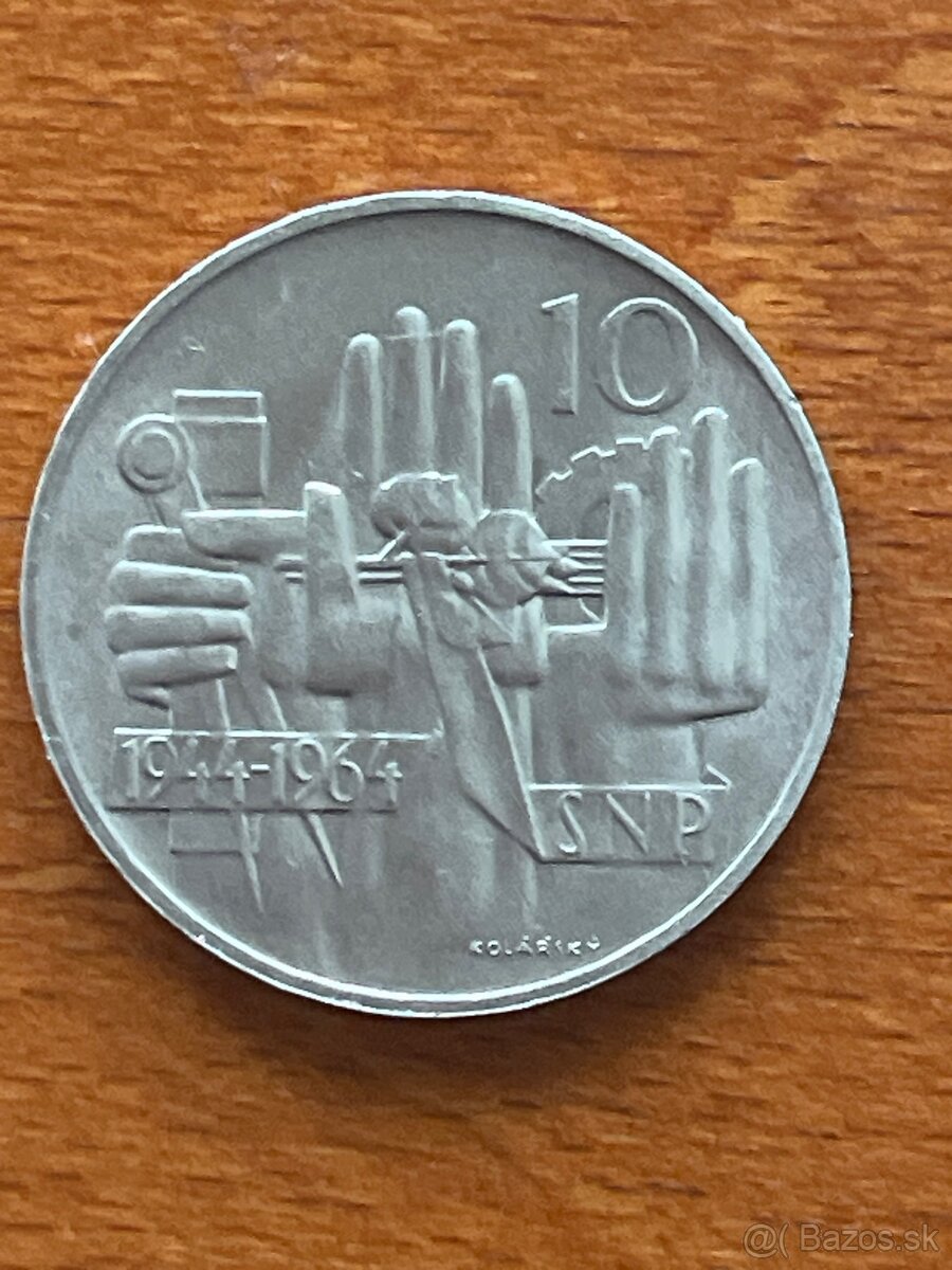 ČSSR 10 Kčs 1964 SNP 20 výročie , Ag