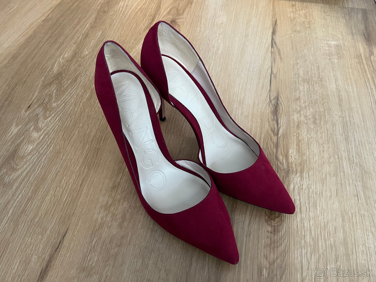 Dámske vínovo-červené lodičky