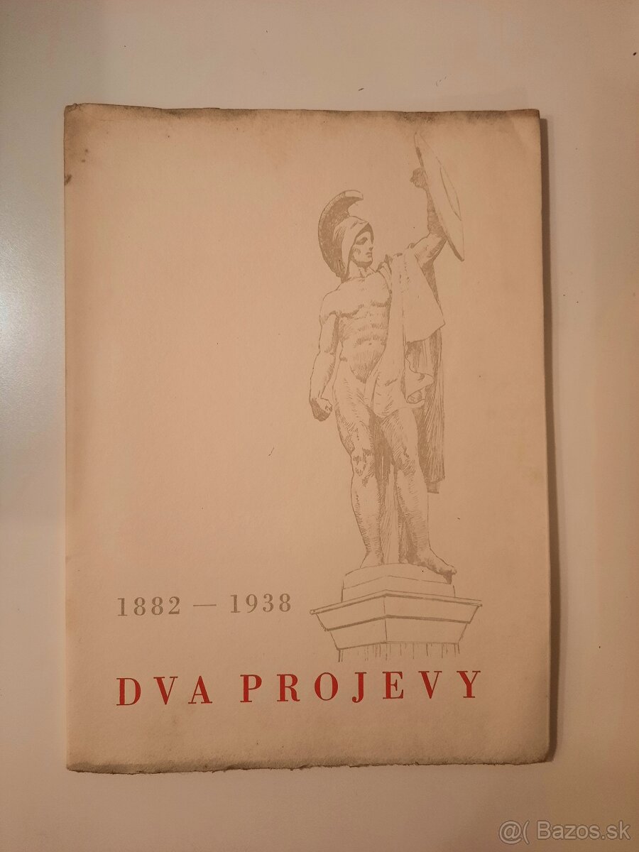 Dva projevy 1882 - 1938 (súkromný výtlačok)