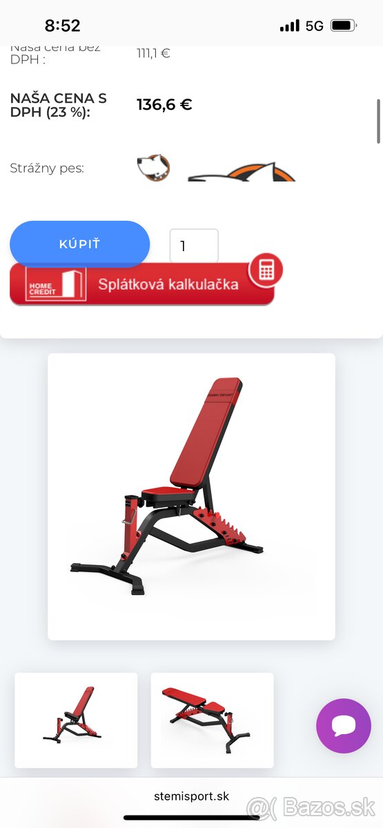 Predam lavicku a stojany na bench a drepy