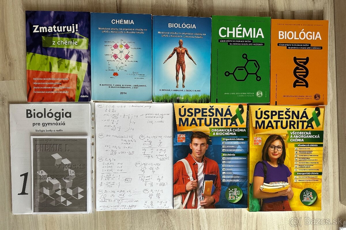 Knihy na prijímačky LF UPJŠ / maturitu z chémie