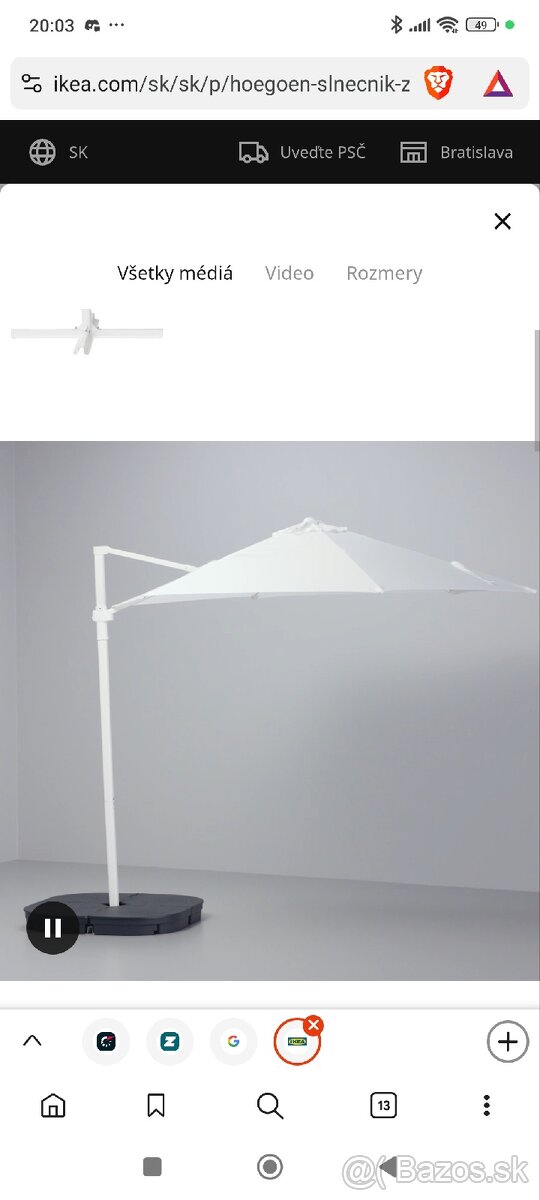 Slnecnik Ikea Hogon 270cm