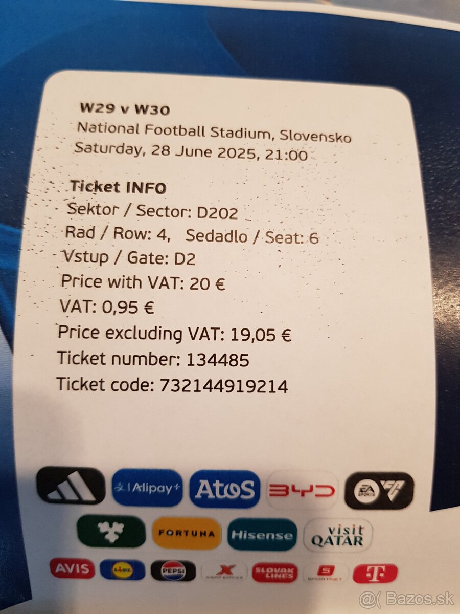 1 lístok na finále ME vo futbale do 21 rokov