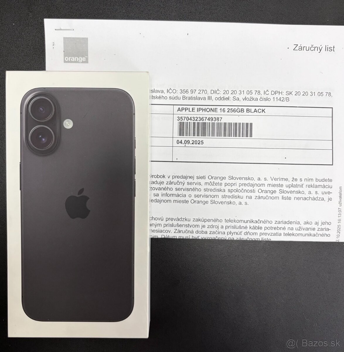 Apple iPhone 16 Black 256GB
