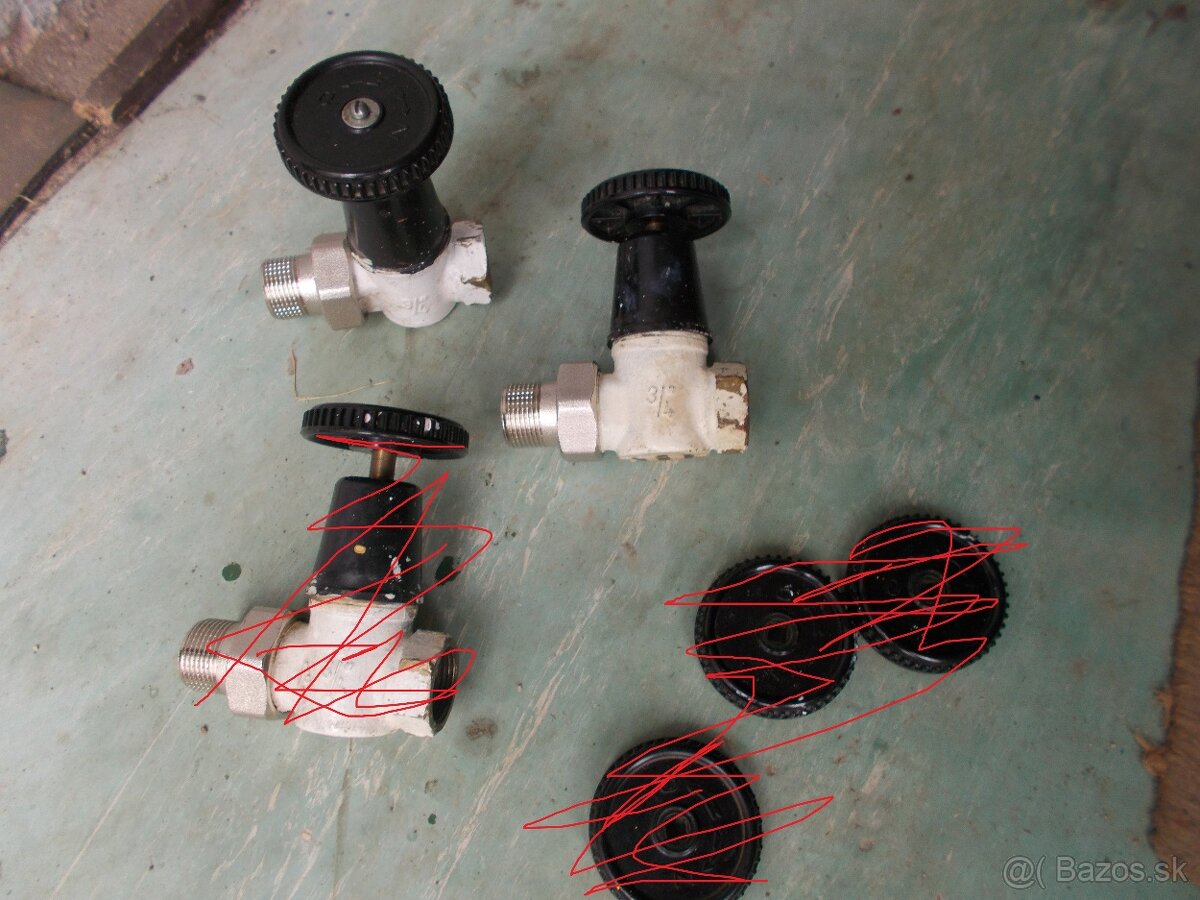 Predam plne funkcne mosadzne 3/4 " ventily radiatora