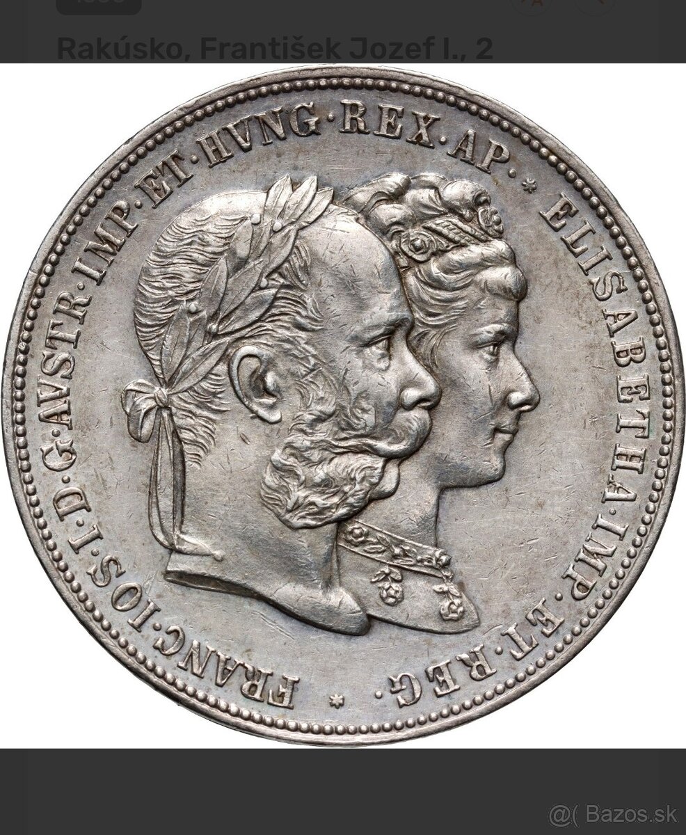 2 zlatnik 1879, svadobný, nádherný.