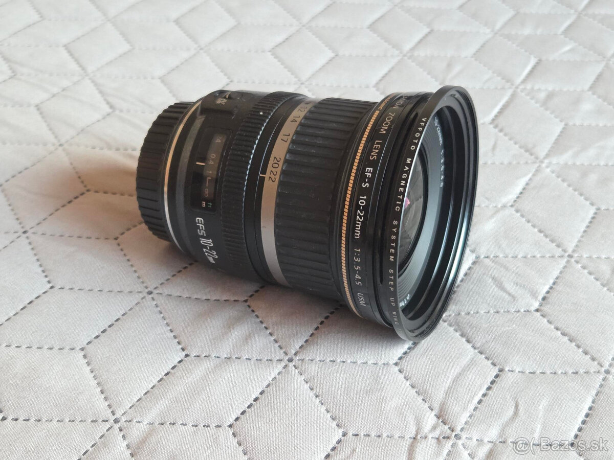 Širokouhlý objektív Canon.