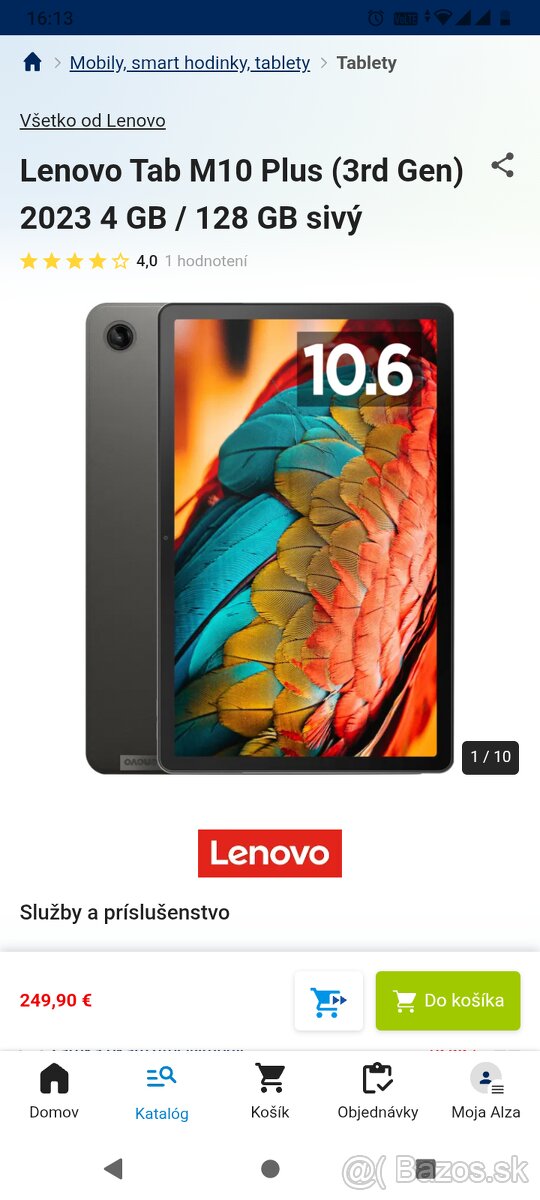 Tablet lenovo m10 plus 3Gen 2023