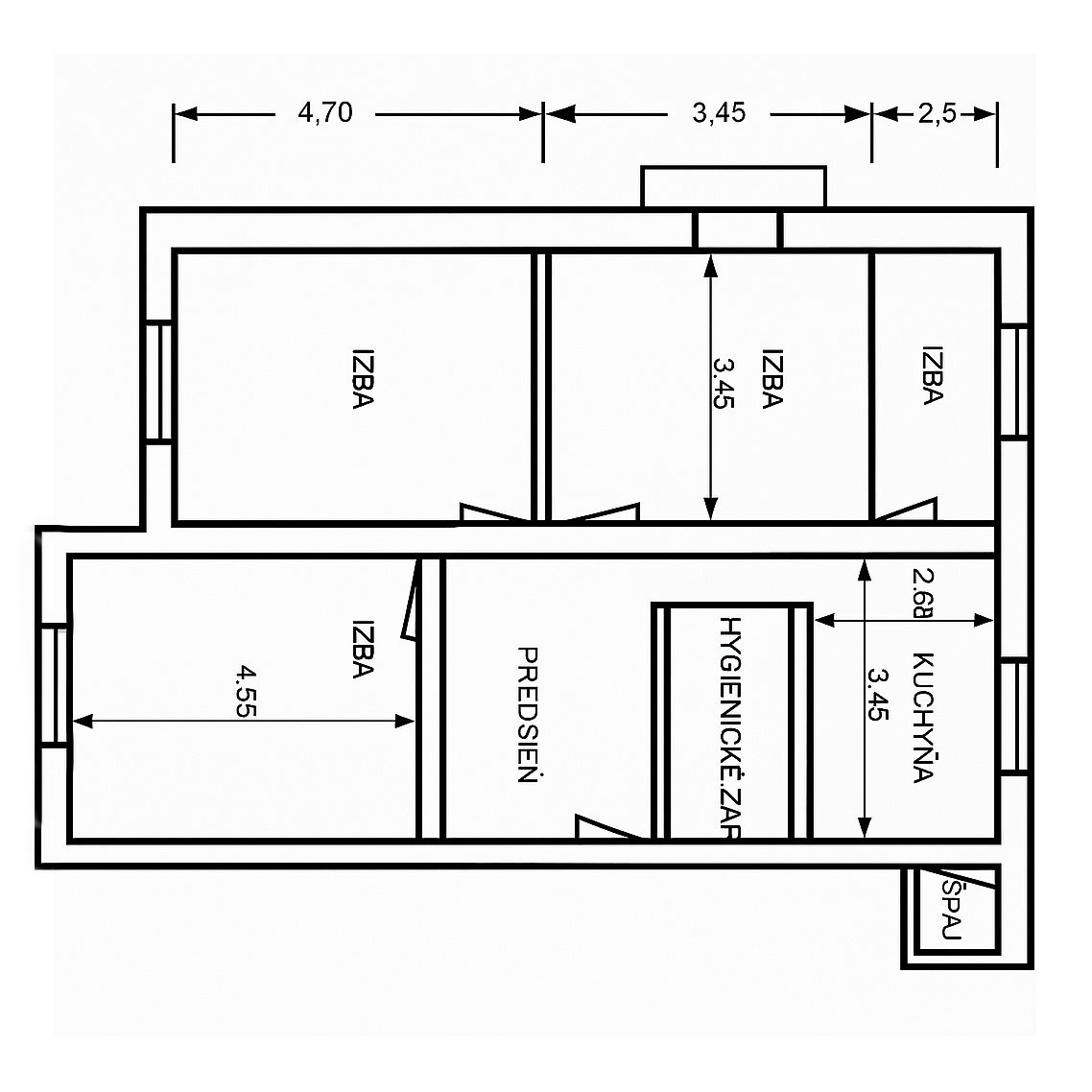 4 izbový byt s balkónom, /81m2/, Žilina - Vlčince III