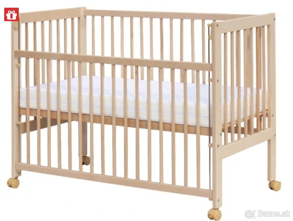 Detská postieľka so sťahovacím bokom