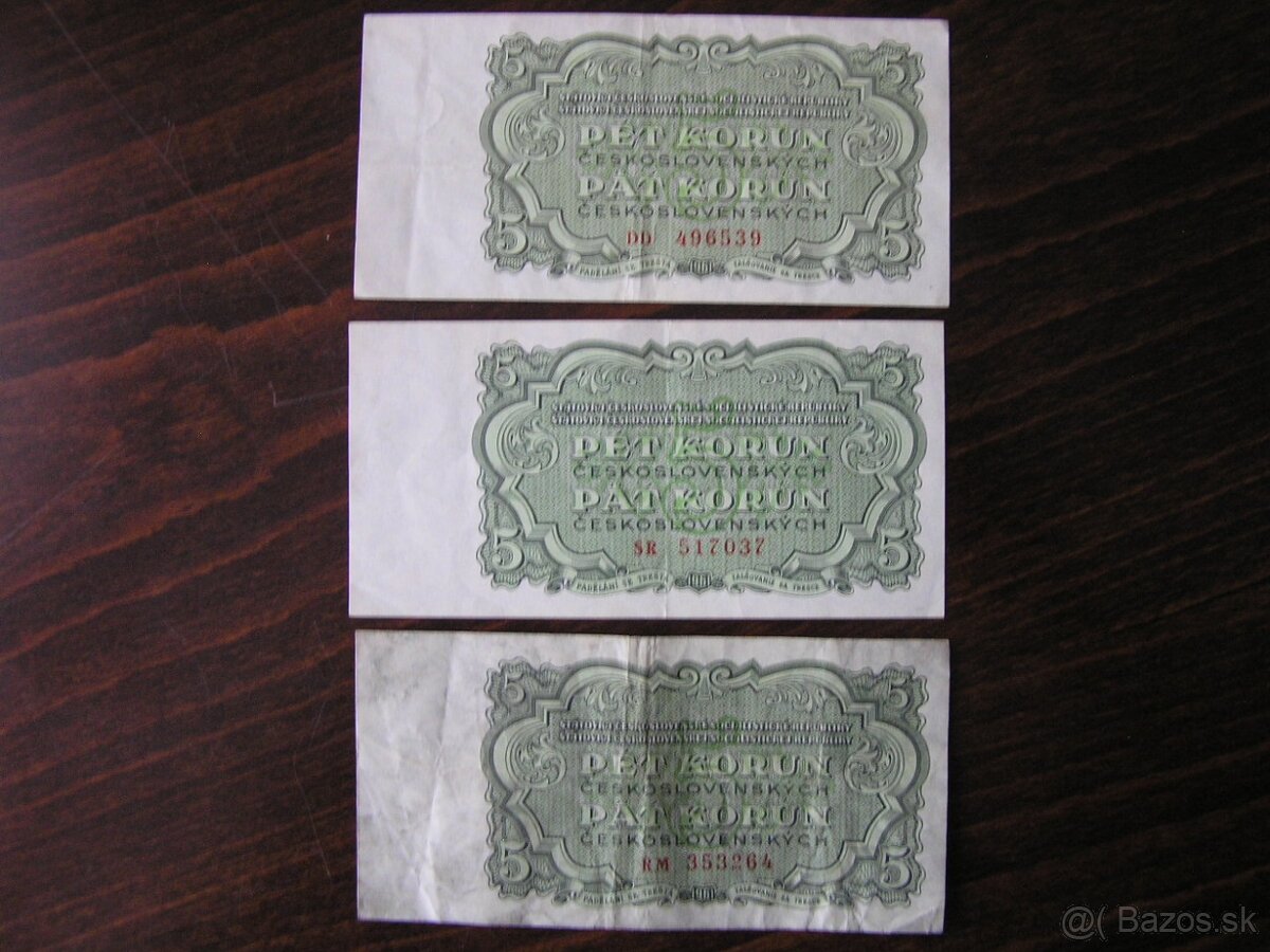 ČESKOSLOVENSKÉ BANKOVKY: 5-KORÚN-1961