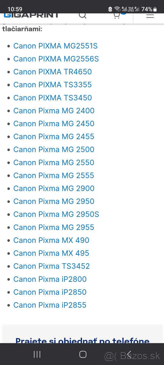 Náplň do tlačiarne Canon