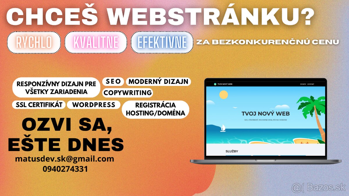 🚀 Tvoja vysnívaná webstránka už od 49€ 🧑‍🎓