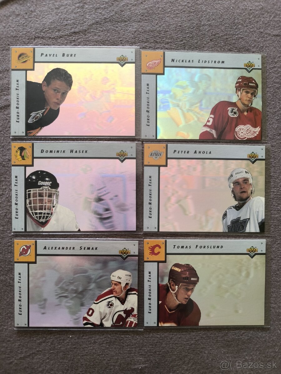 Hokejové kartičky - UD euro rookie team hologram 1992