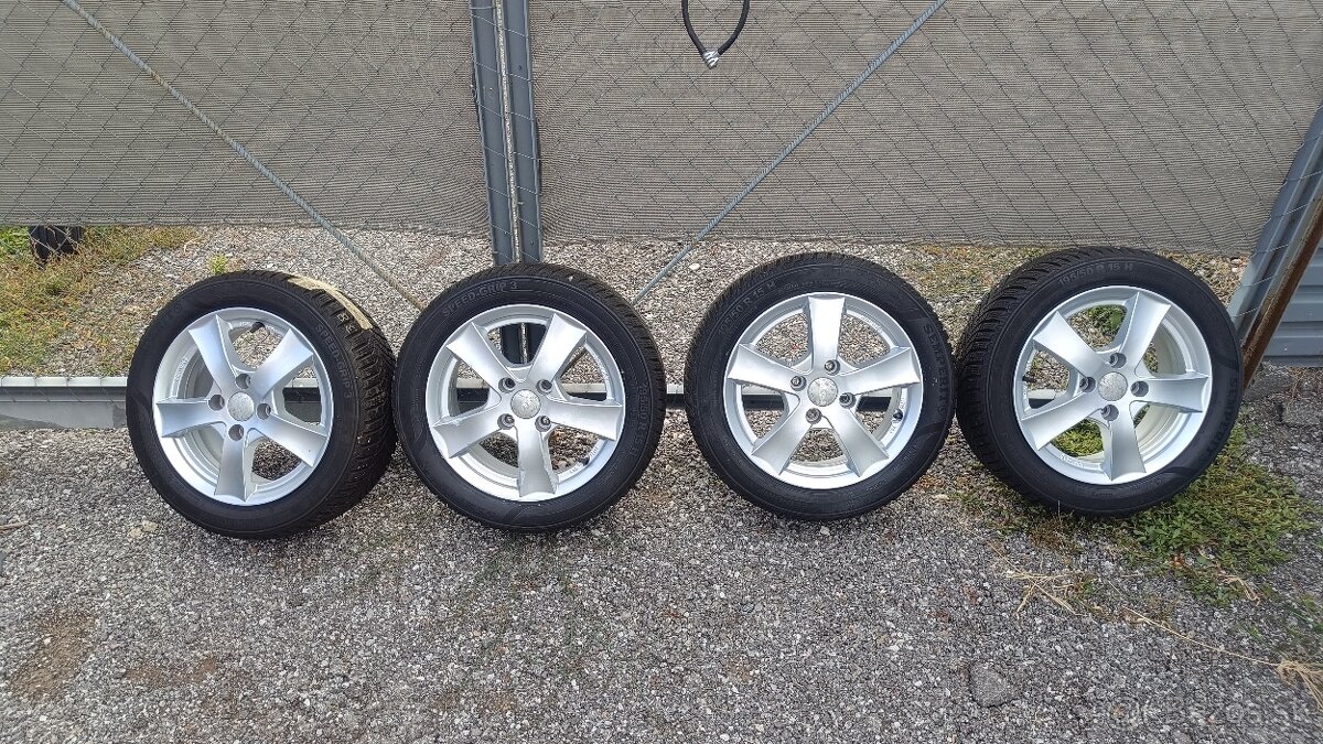 Sada elektrónov dezent 6Jx15 H2 s pneu semperit 195/50 R15