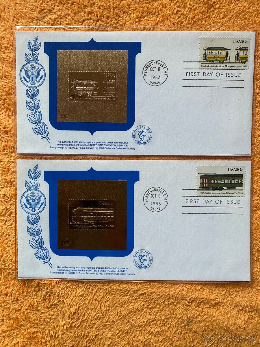 Obálky zo známkami v zlate