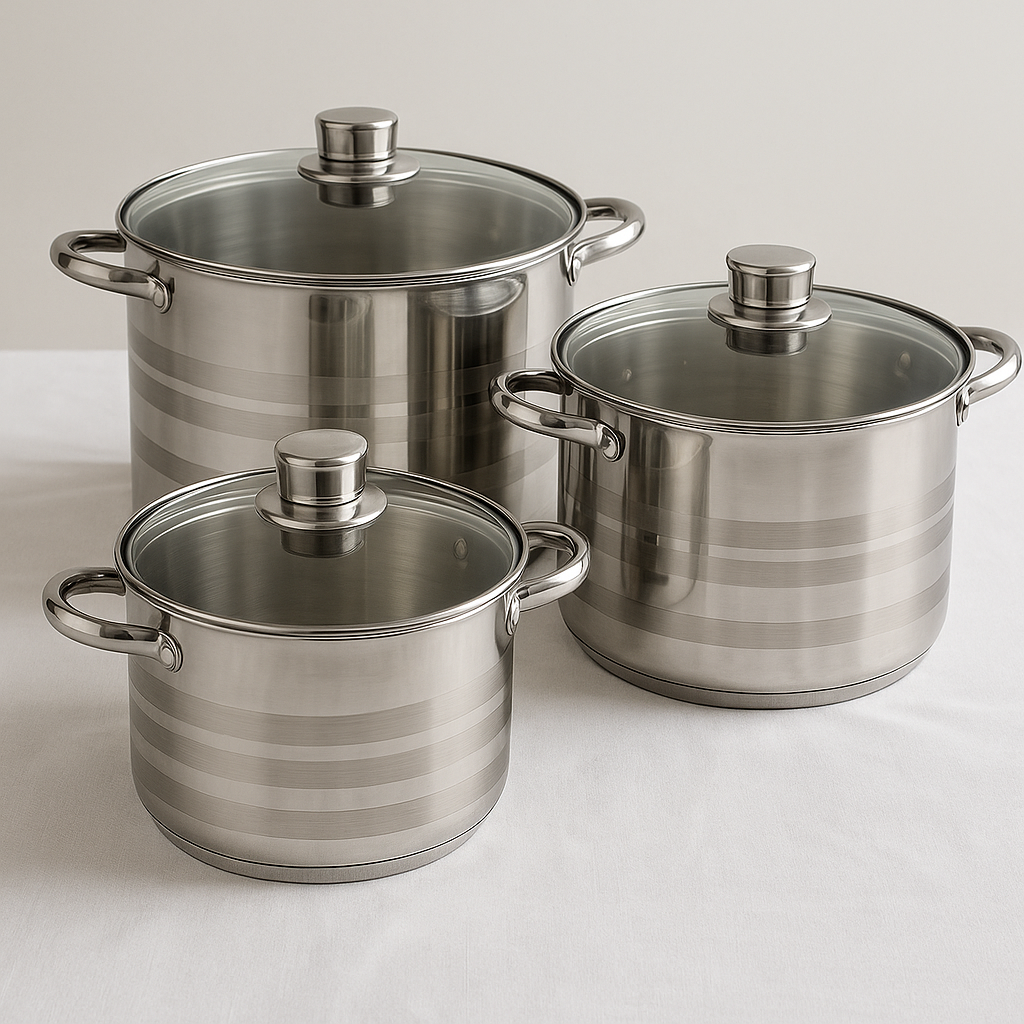 6 dielna sada veľkých hrncov