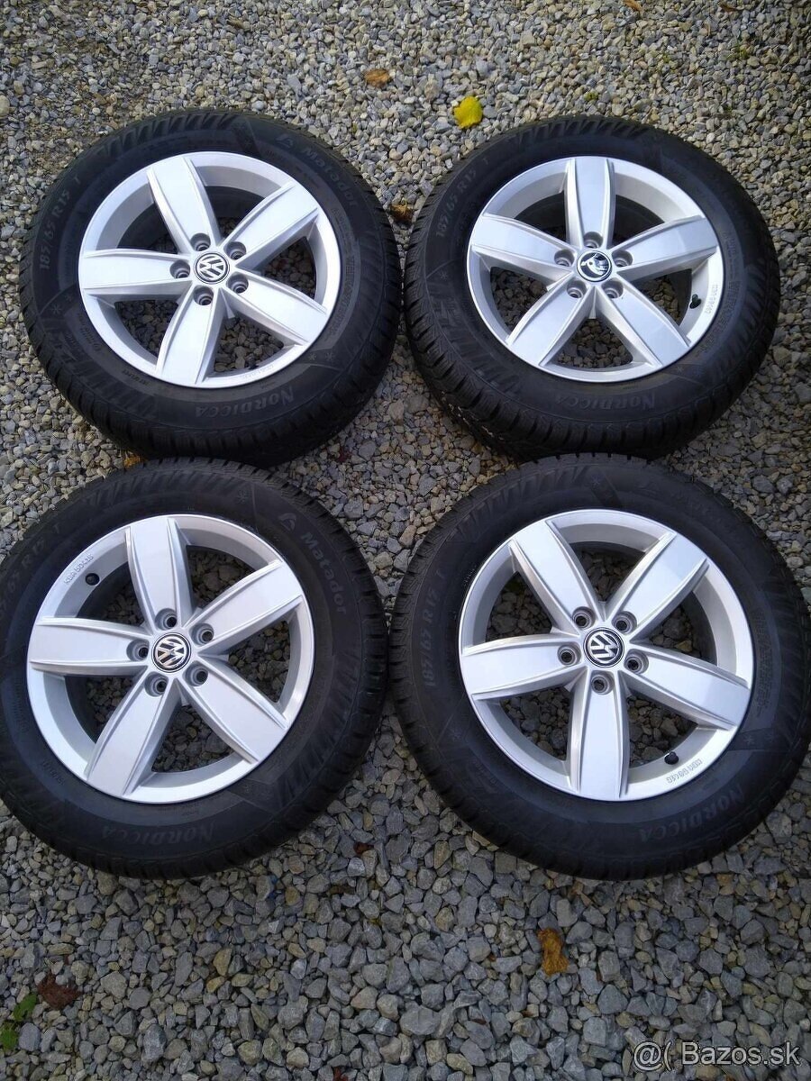 Alu 5 x 100 15" + zimné pneu 185/65 15.