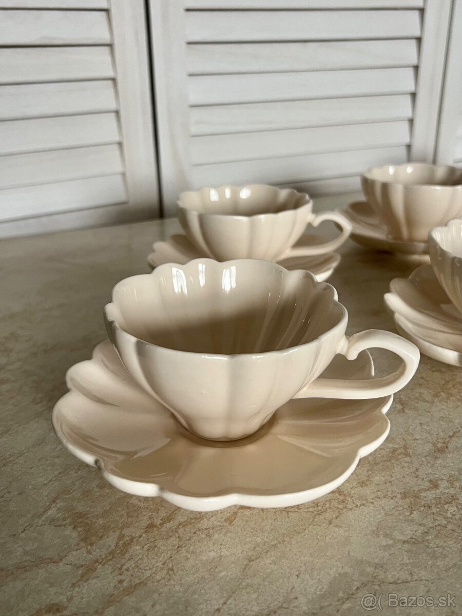 Šálky s podšálkami, sada 6ks