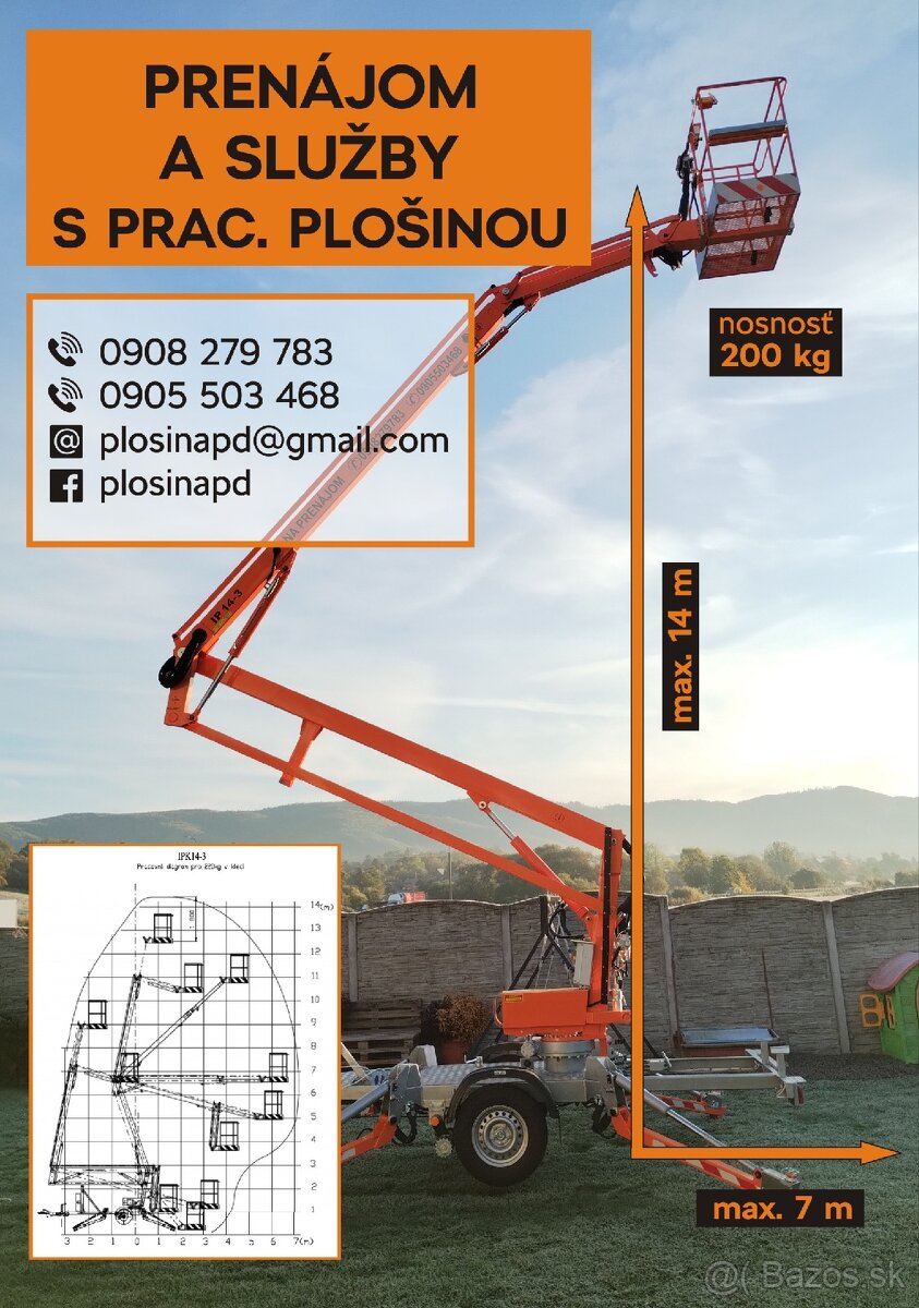 Výškové práce plošinou 14m