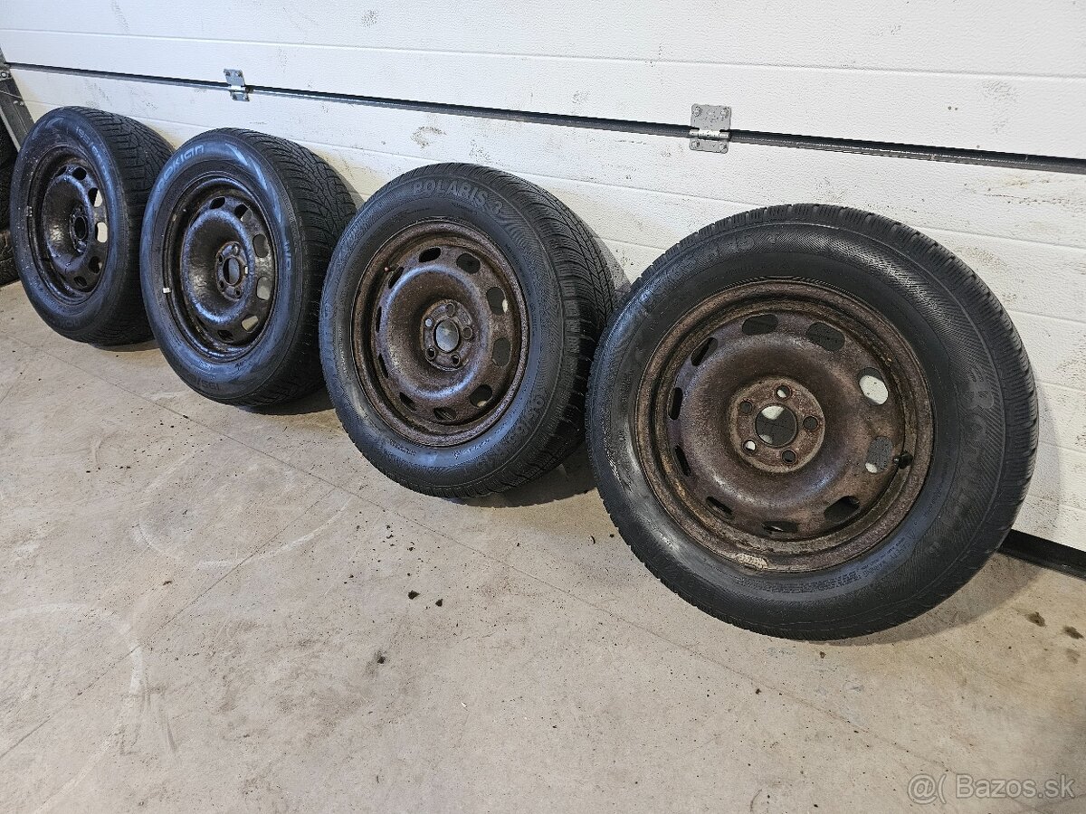 Plechové Disky 5x100+Zimné pneu 195/65 R15