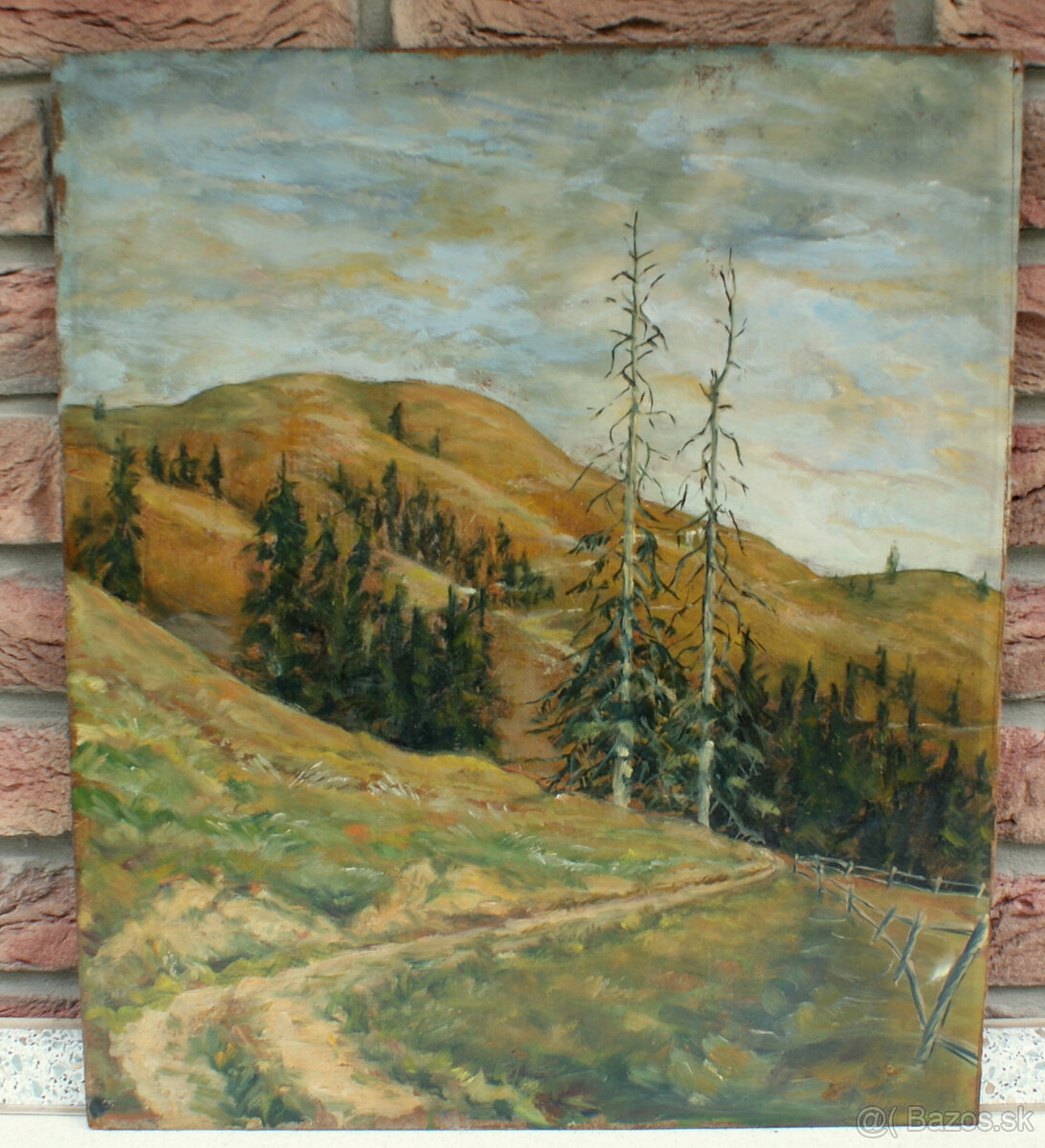 Starý obraz krajina sig. a dat. 1953