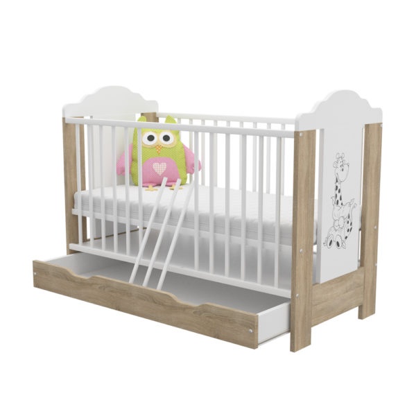 Detská postielka Žirafka s bariérkou 2v1