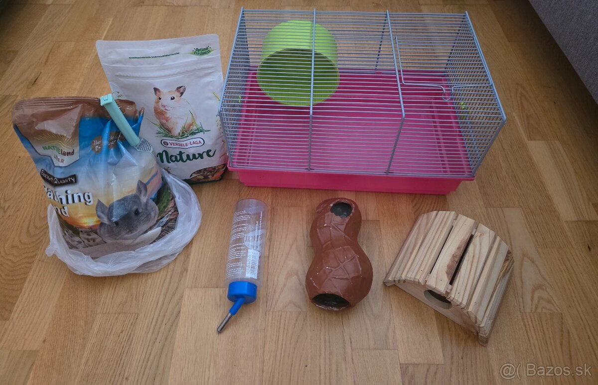 Klietka + komplet pre veci pre škrečka