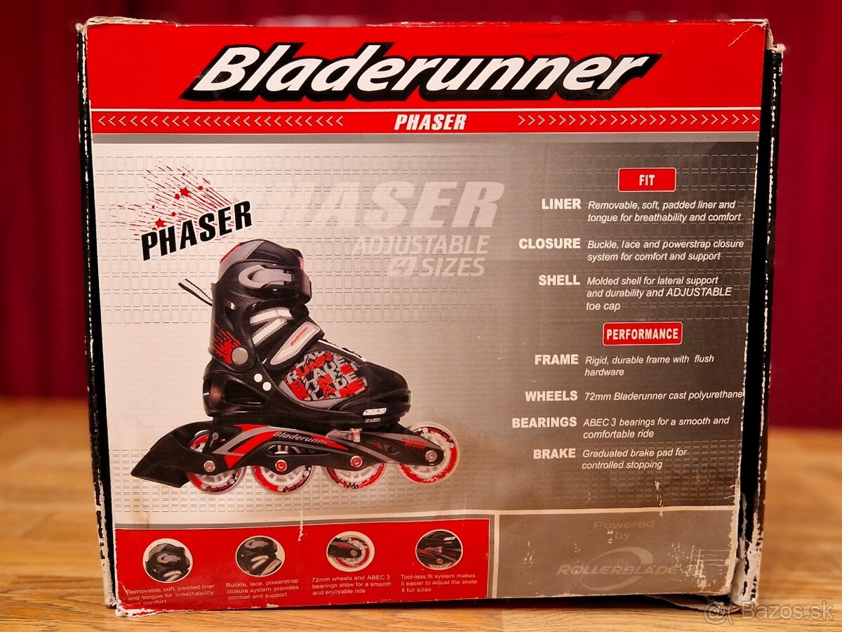 detské rastúce kolieskové korčule Bladerunner Phaser 32-35
