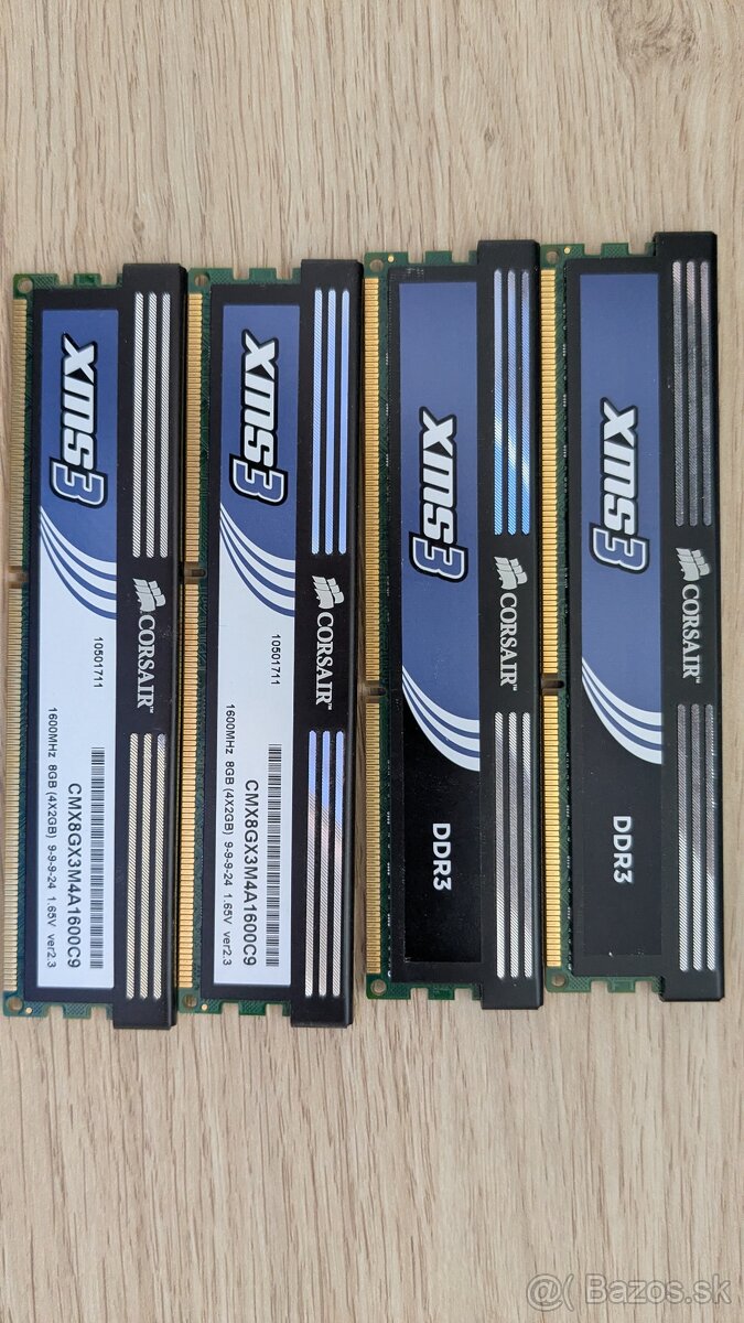 RAM DDR3 Corsair 4x2GB 1600MHz 9-9-9-24