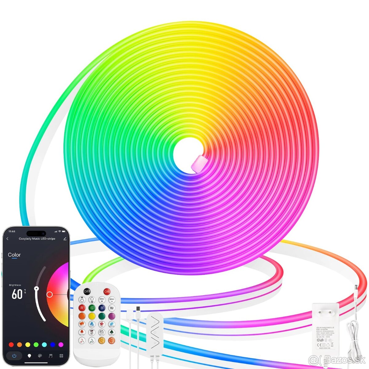 Lamomo Neon LED pásik 5m RGB, IP65 vodotesný Flexibilný Blue