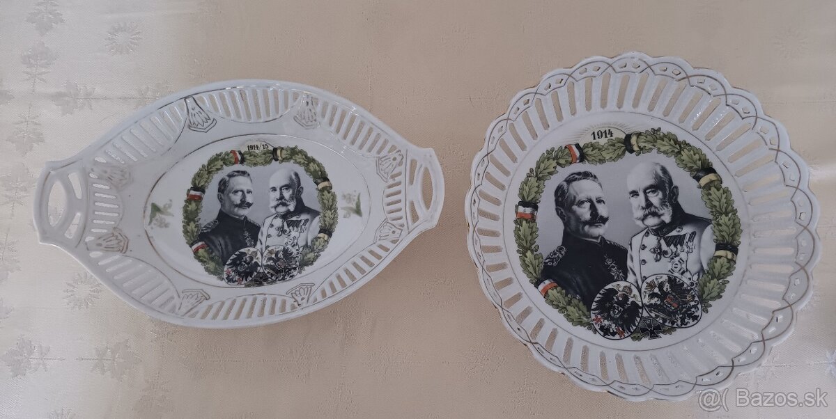 Porcelánové talíře - Franc Jozef, Rakousko Uhersko