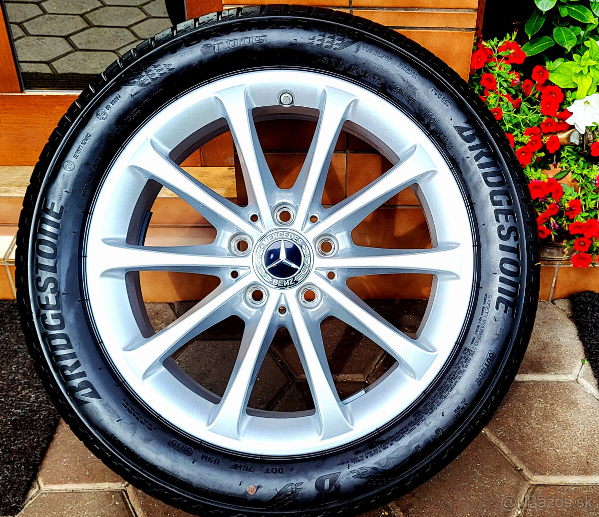 alu R17 5x112, senzory, pneu 205/55 orig. Mercedes, NOVÉ