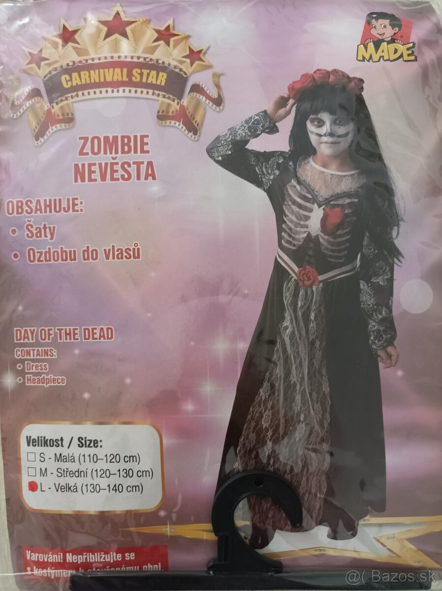 dievcensky karnevalovy kostym Zombie nevesta na Halloween