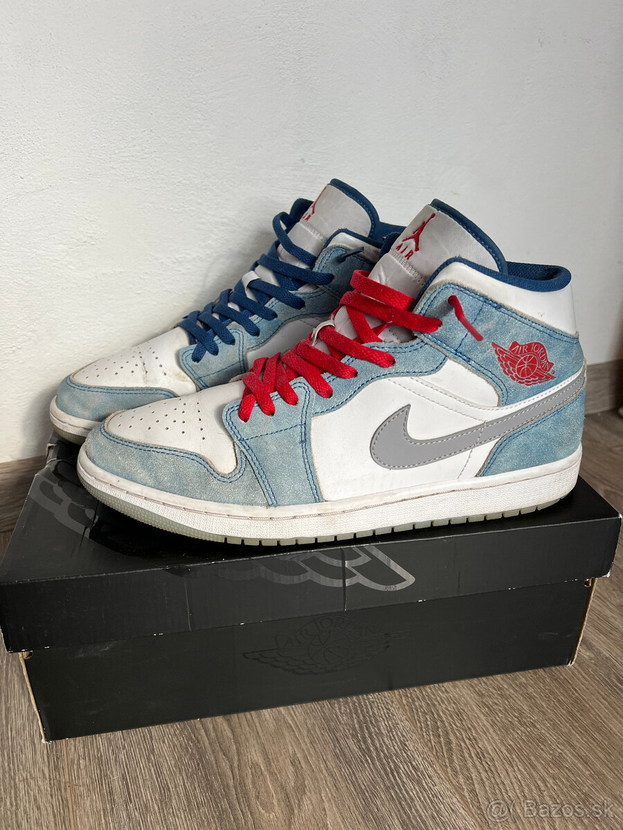 Tenisky Nike Jordan 1 Mid French Blue Fire Red