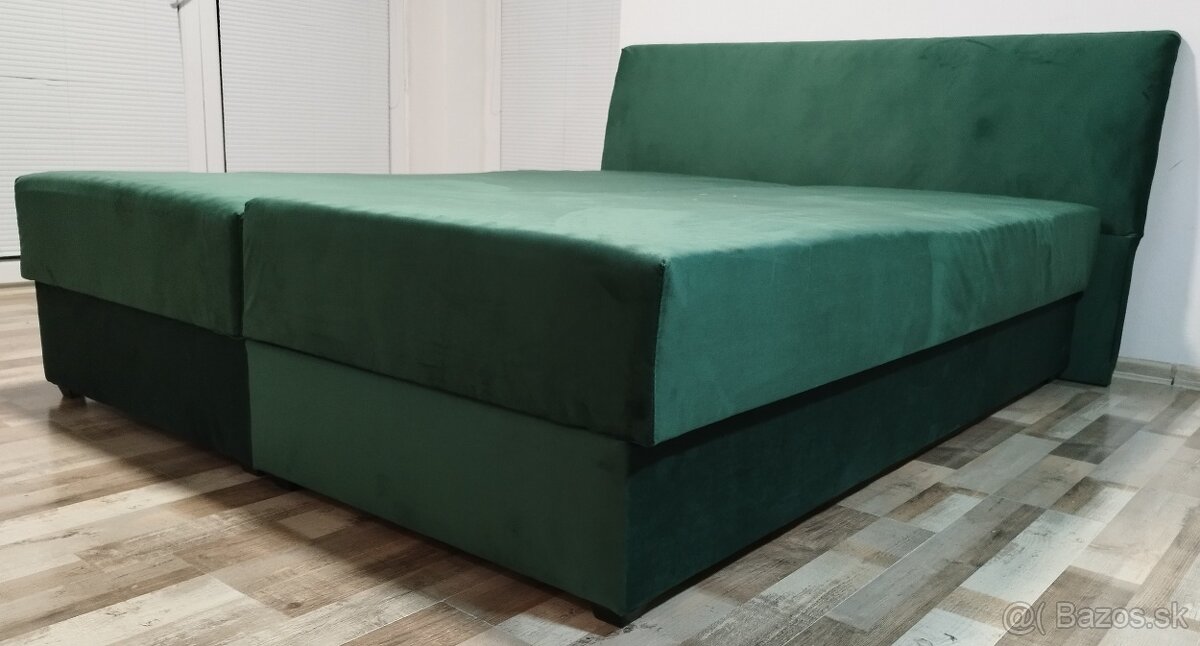 tmavozelena manzelska postel 170x195x48 cm