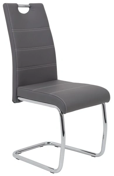 Jedálenská stolička Flora, šedá ekokoža