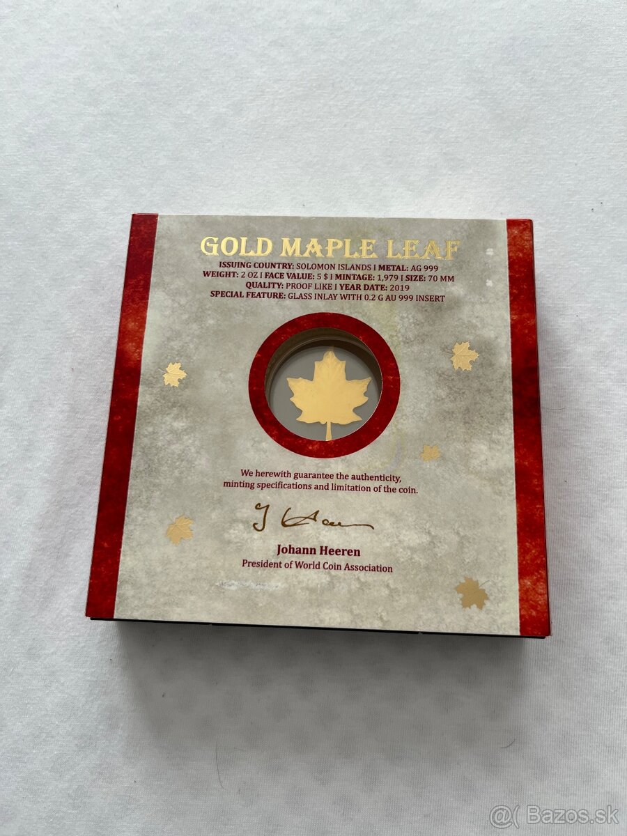 Gold maple leaf z roku 2019