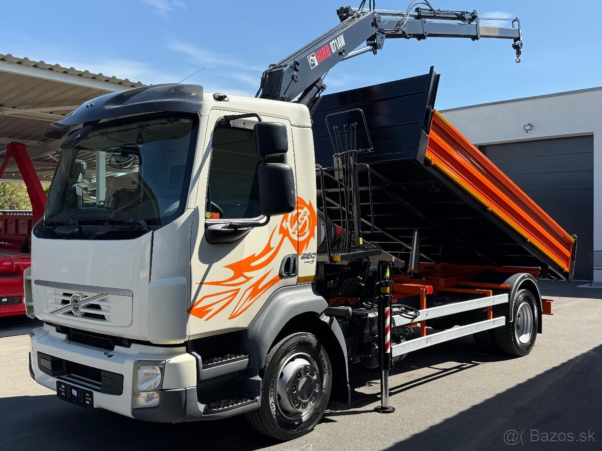 VOLVO FL280 SKLÁPAČ TROJSTRANNÝ HYDRAULICKÁ RUKA HIAB