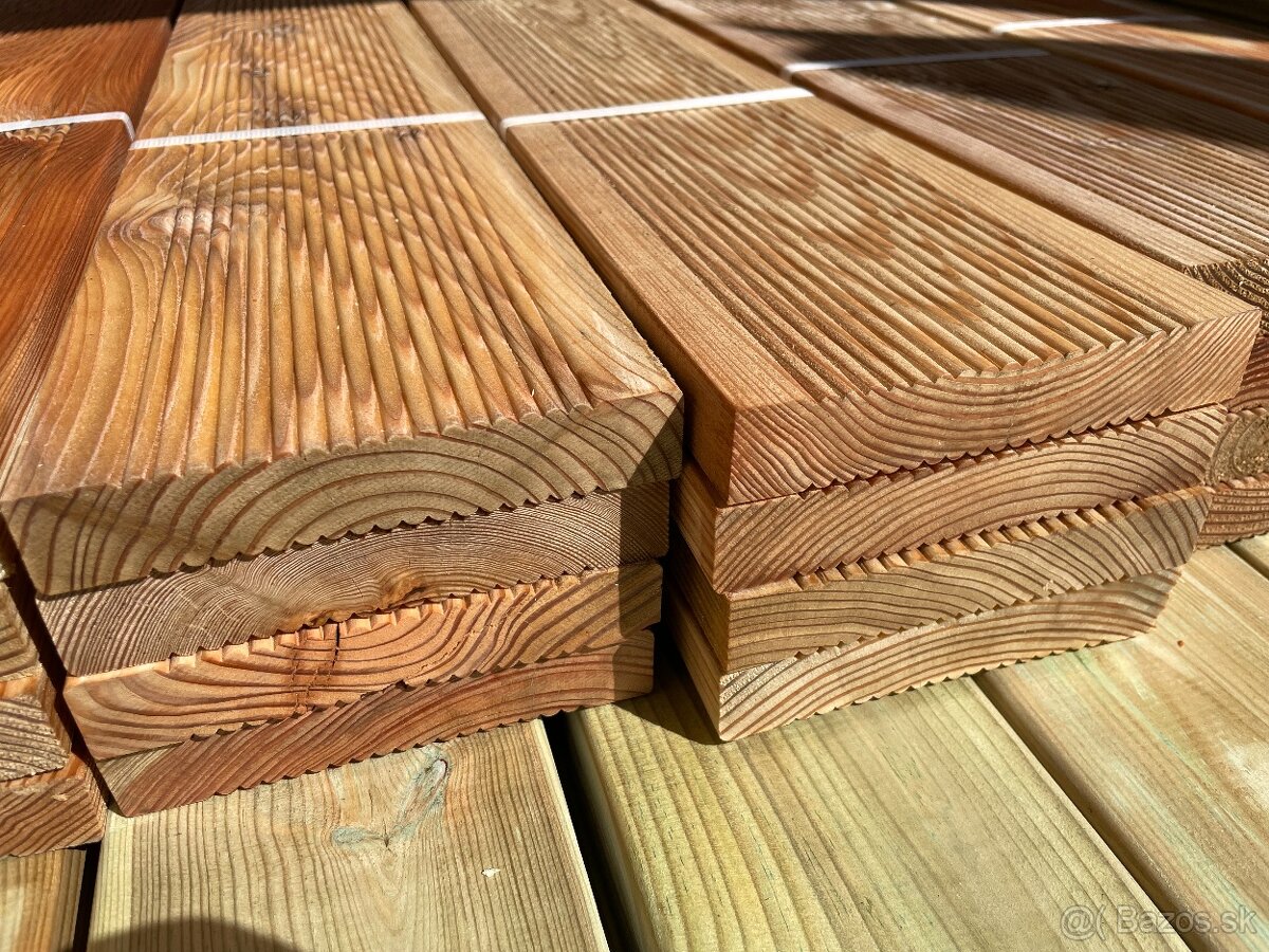 Tlakovo impregnované terasové dosky červený smrek 27x148