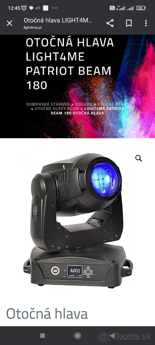 Predám rotačné hlavy Light4me Patriot 180