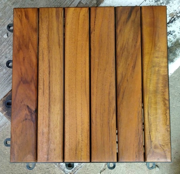 Teakové terasové zahradní dlaždice 30x30x2,5 cm olejované