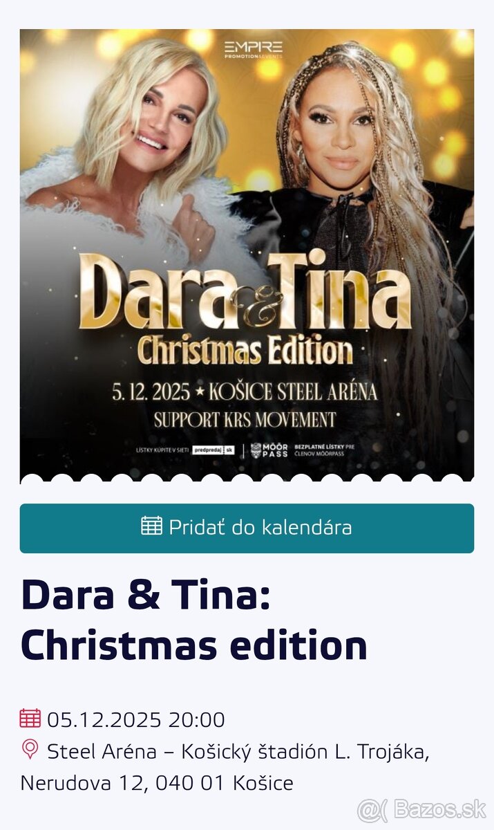 Dara a Tina koncert Košice
