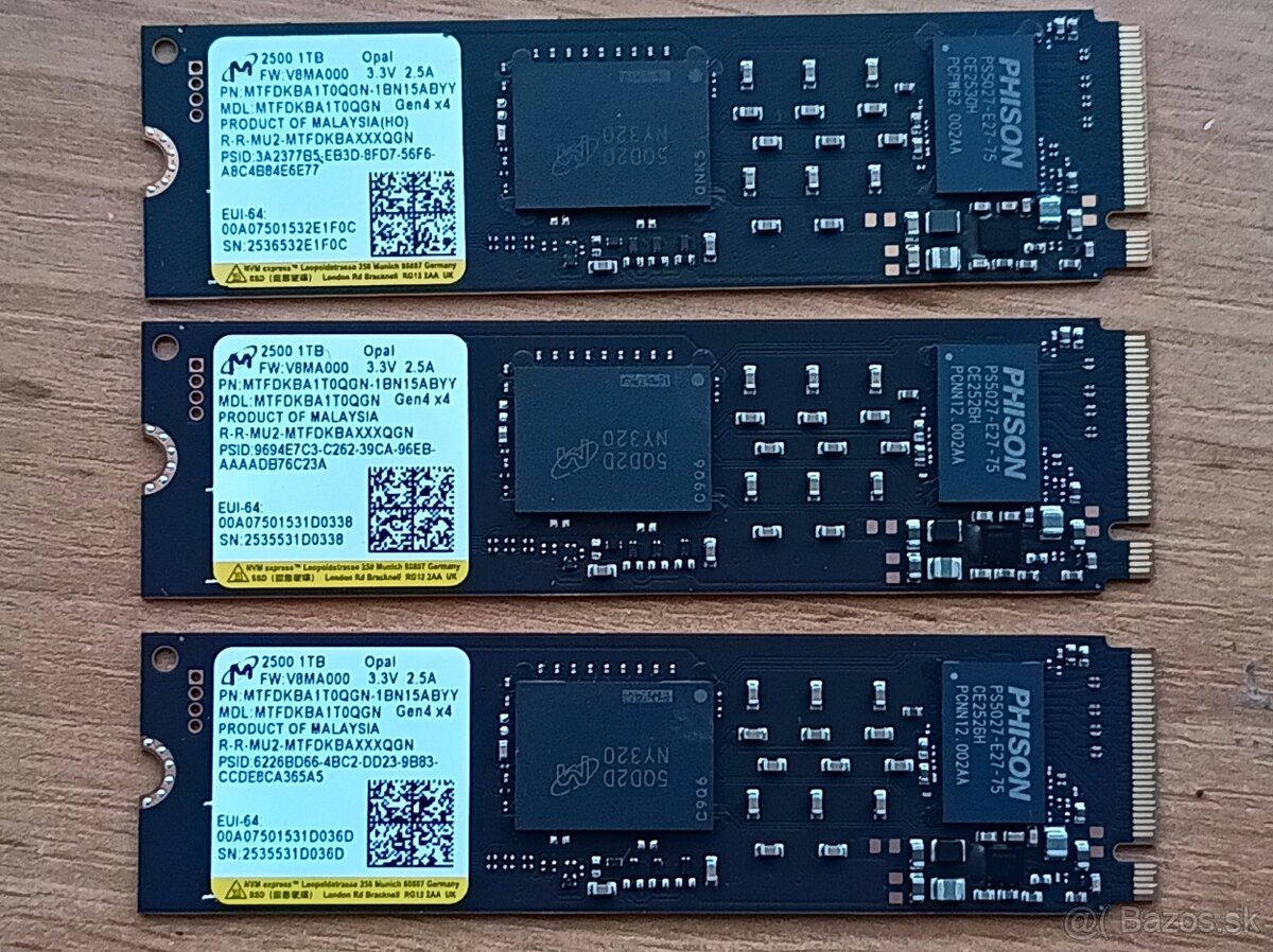 Micron 2500 / 3400 1TB a 2TB NVMe 1.4c (7 100 MB/s)