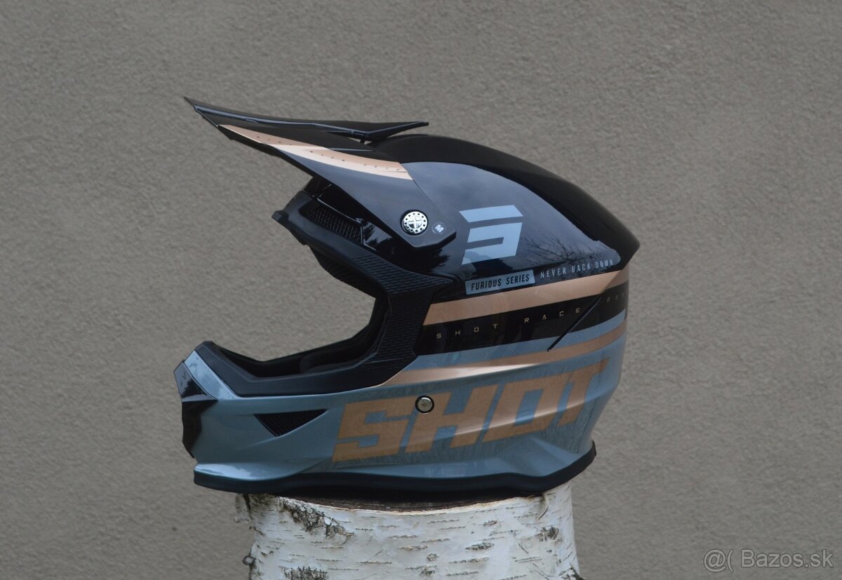 Prilba SHOT šedo čierna bronz