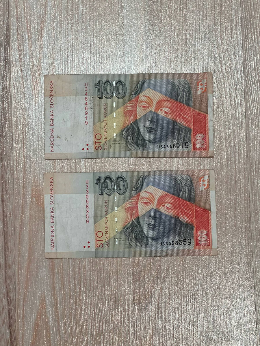 Slovenské bankovky 100 SK rok 2001 séria U