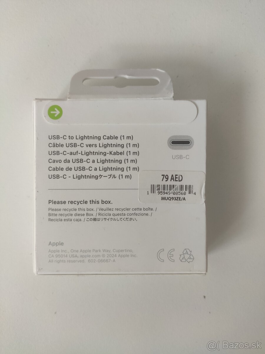 Kábel originál Apple USB Type C 1 m