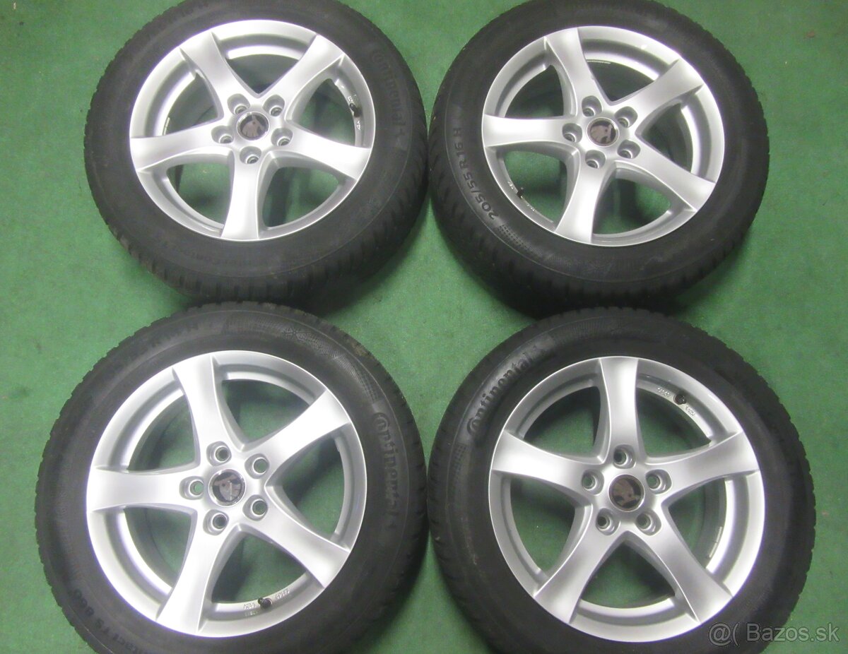 R16 Zimná sada BORBET rozteč 5x112 205/55R16 continental