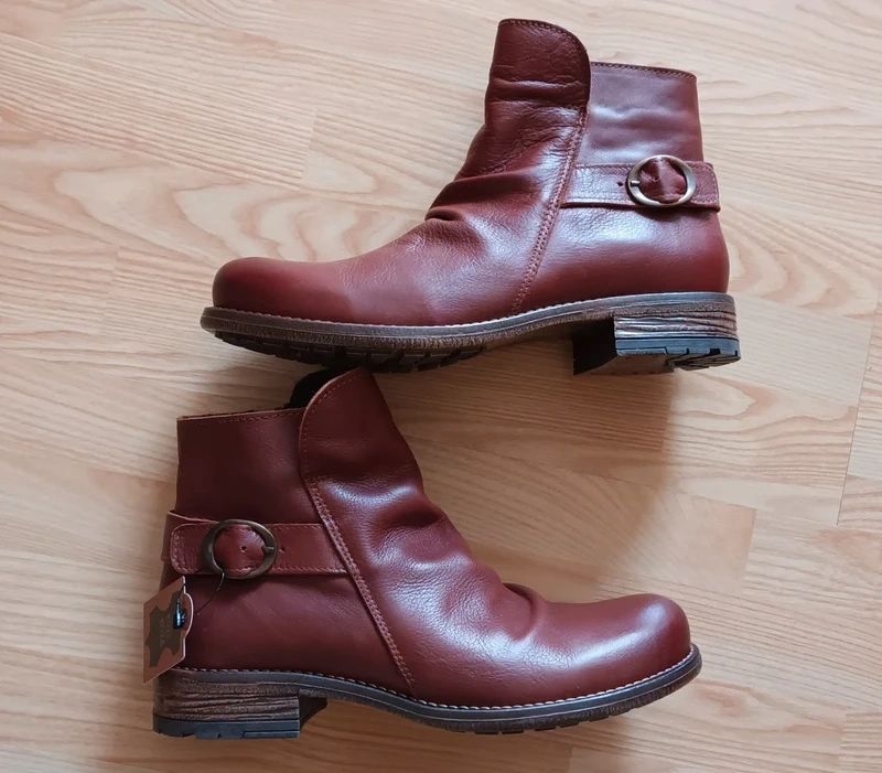 Hnedé nové členkové kožené čižmy 5th Avenue, v.40