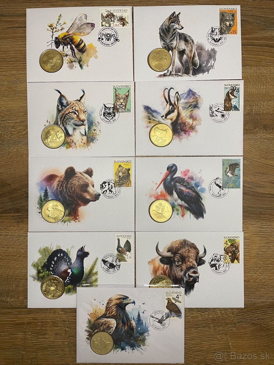 5€ mince v obálkach Fauna a flora